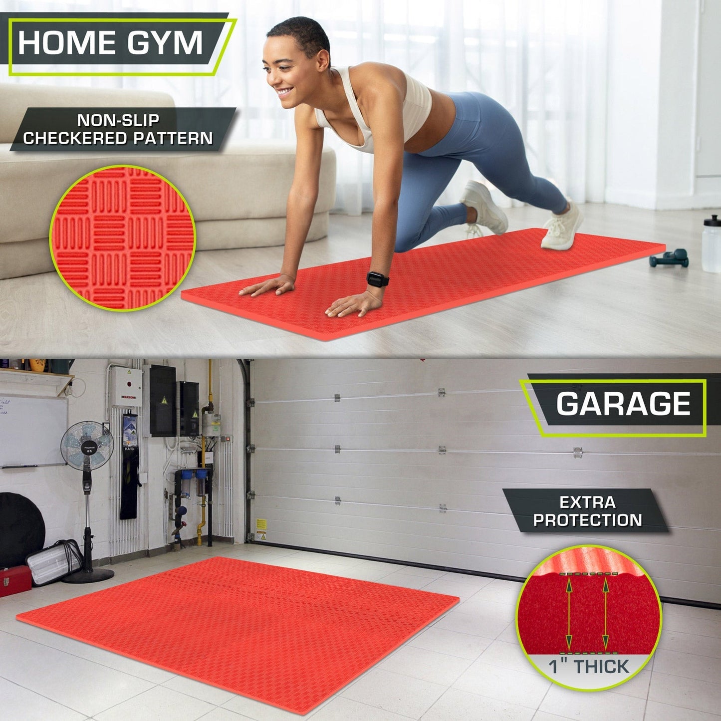 Checkered Exercise Puzzle Mat 1-in