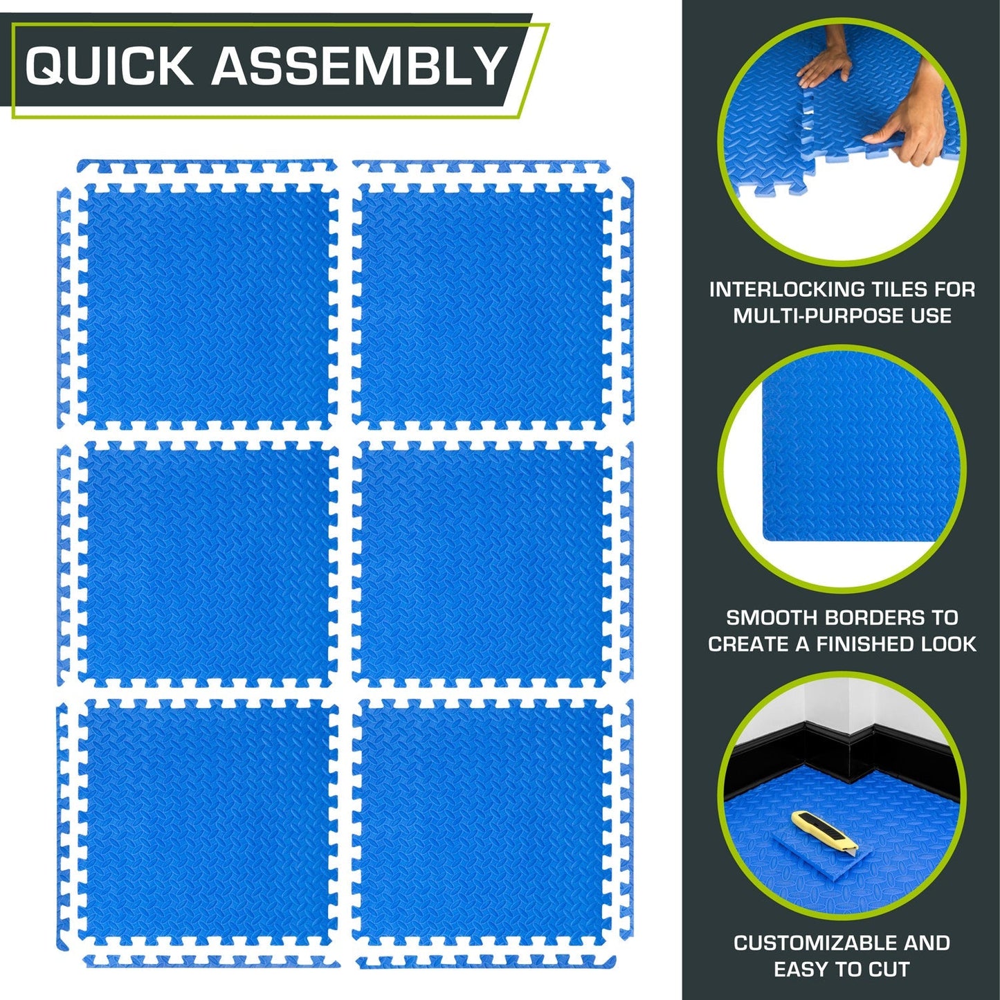 Diamond Plate Exercise Puzzle Mat 1/2-in