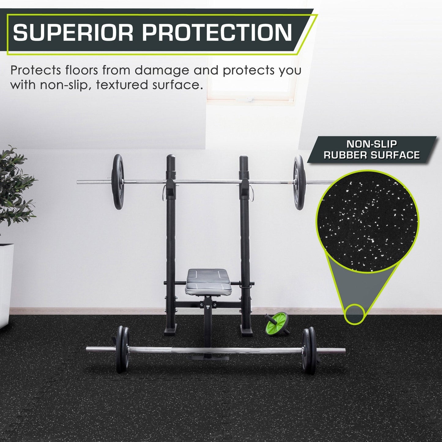 Rubber Top Exercise Puzzle Mat 1/2-in