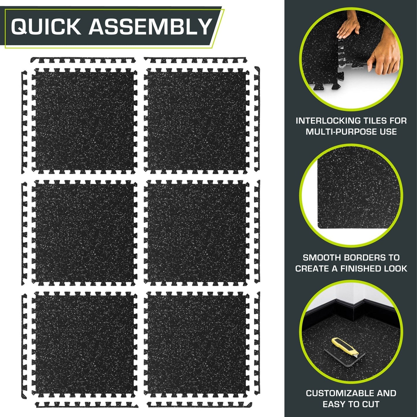 Rubber Top Exercise Puzzle Mat 1/2-in