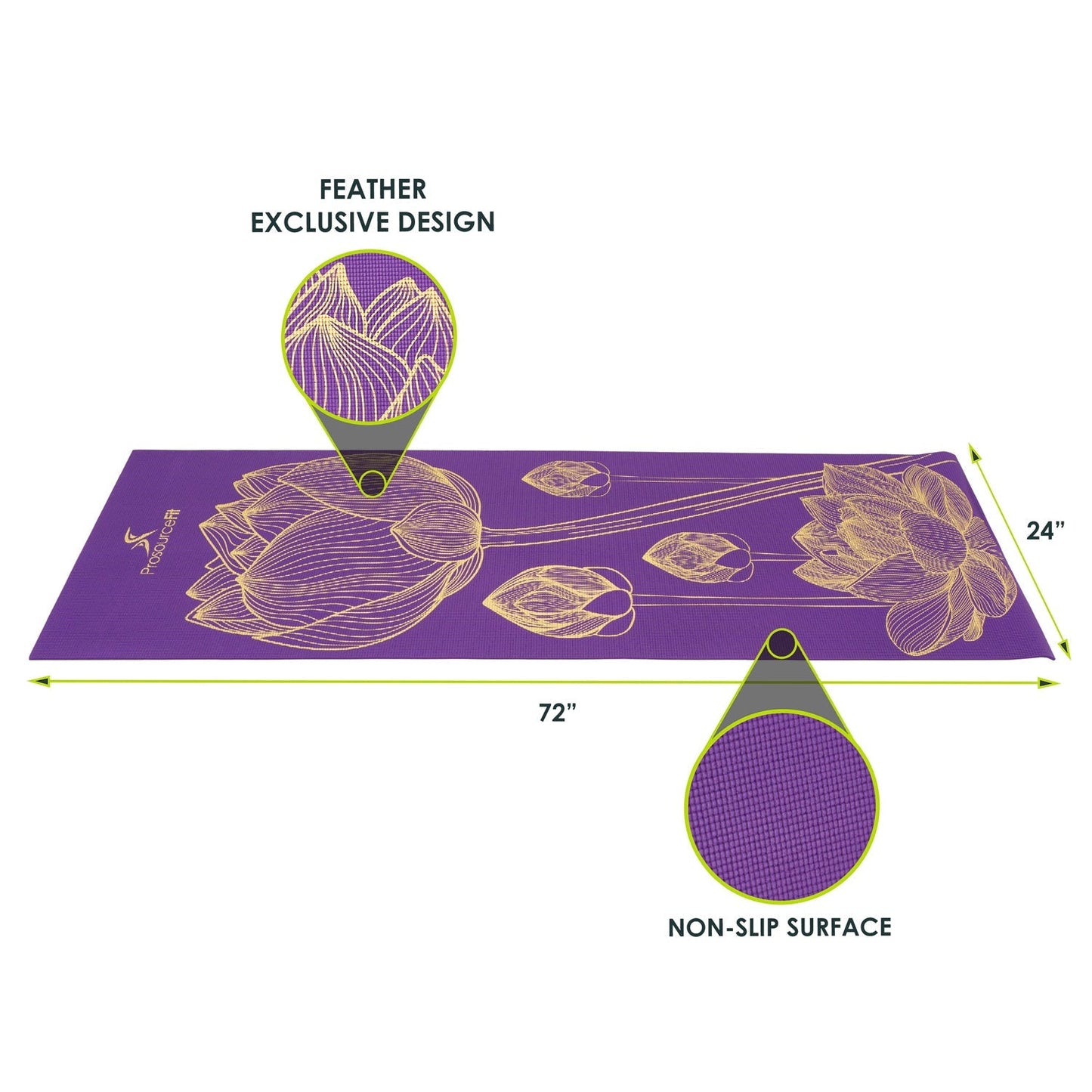 Floret Yoga Mat 3/16-in (5mm)