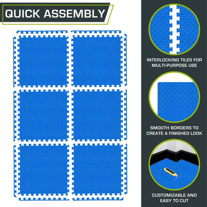 Checkered Exercise Puzzle Mat 1/2-in