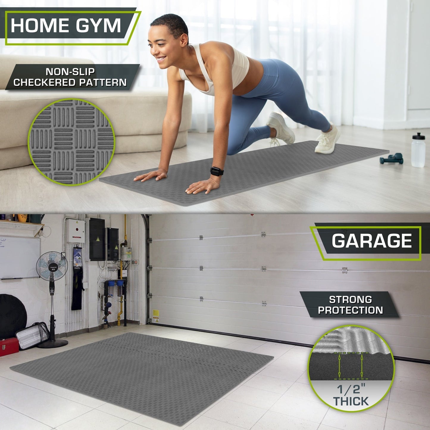 Checkered Exercise Puzzle Mat 1/2-in