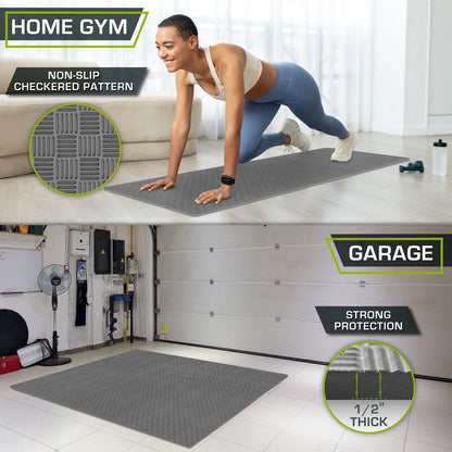 Checkered Exercise Puzzle Mat 1/2-in