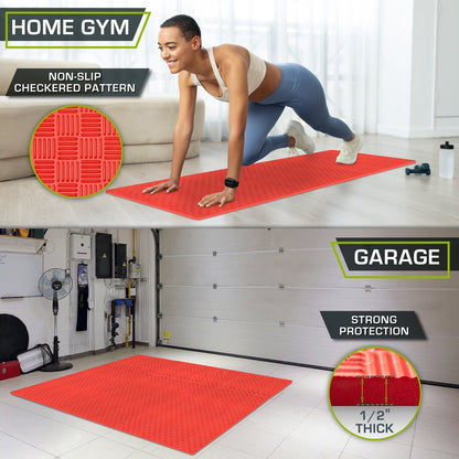 Checkered Exercise Puzzle Mat 1/2-in