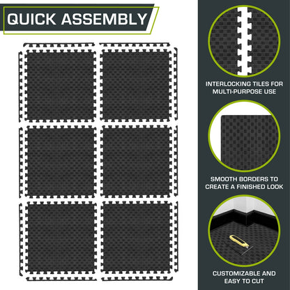 Checkered Exercise Puzzle Mat 1-in