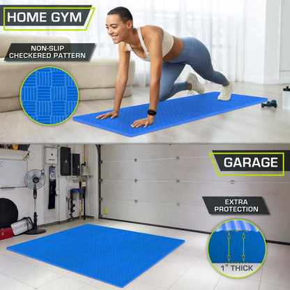 Checkered Exercise Puzzle Mat 1-in