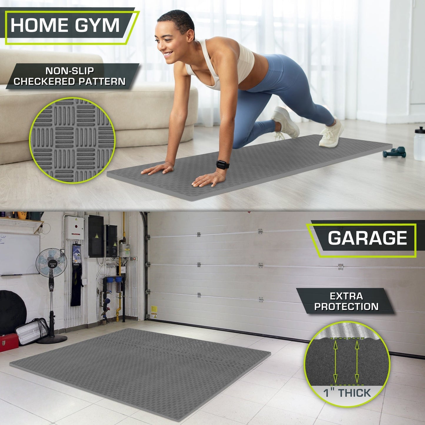 Checkered Exercise Puzzle Mat 1-in
