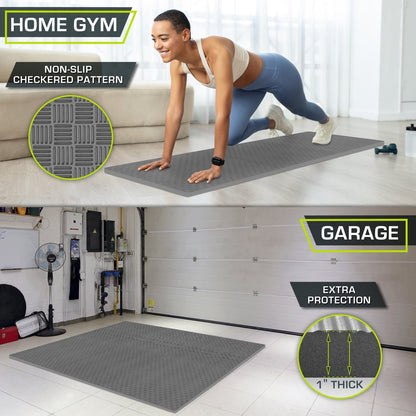 Checkered Exercise Puzzle Mat 1-in