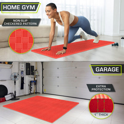 Checkered Exercise Puzzle Mat 1-in