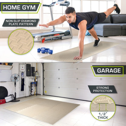 Diamond Plate Exercise Puzzle Mat 1/2-in