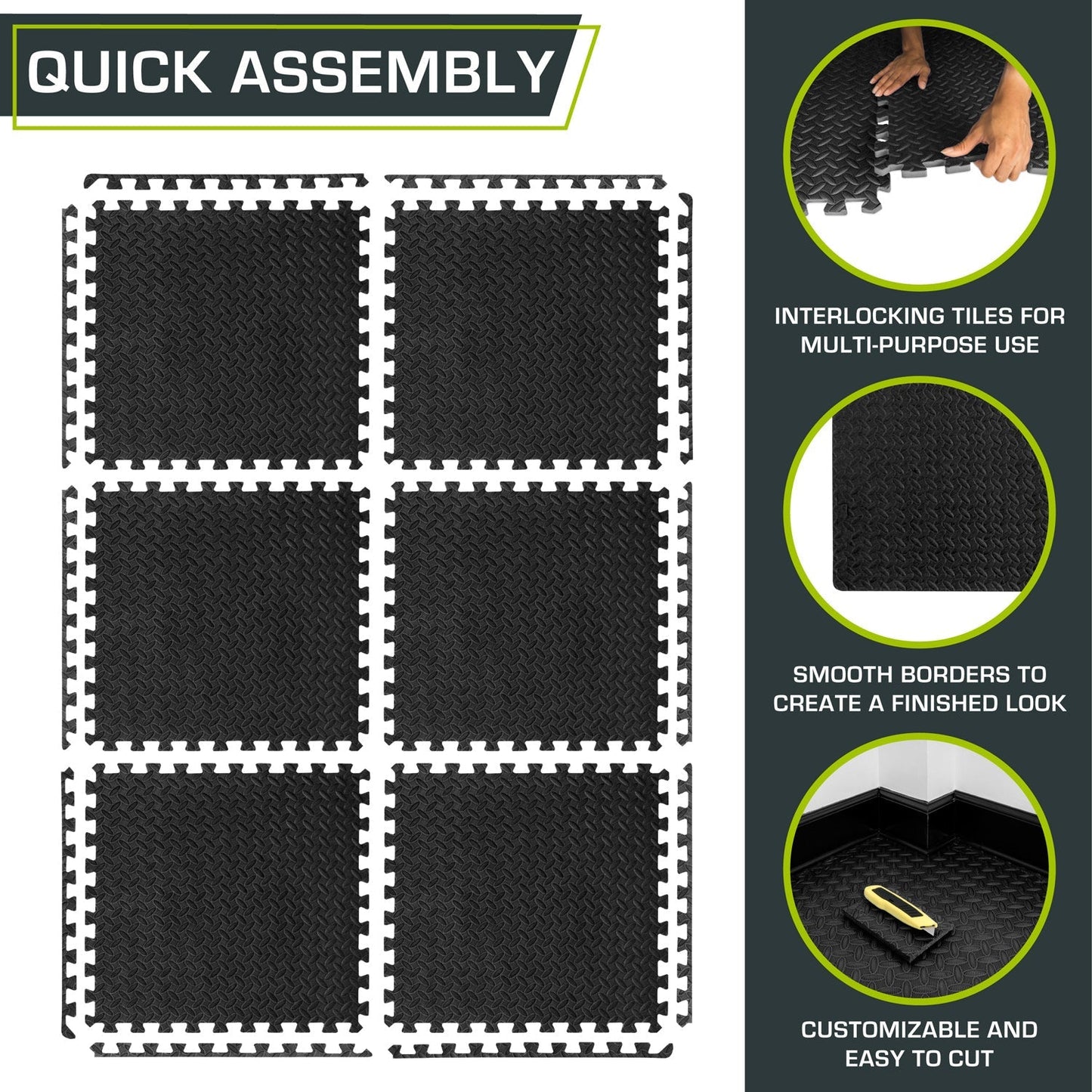 Diamond Plate Exercise Puzzle Mat 1/2-in