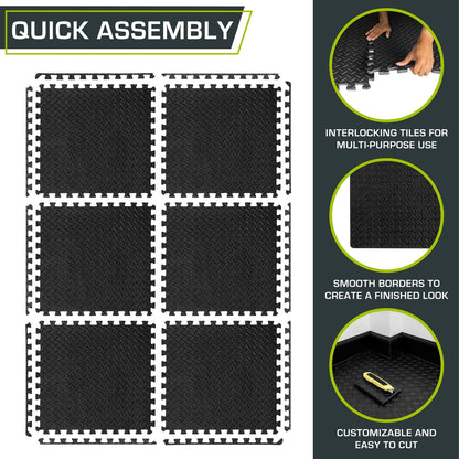 Diamond Plate Exercise Puzzle Mat 1/2-in