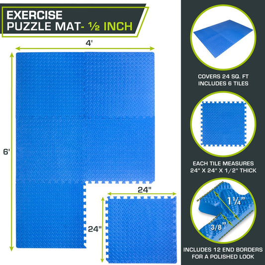 Diamond Plate Exercise Puzzle Mat 1/2-in