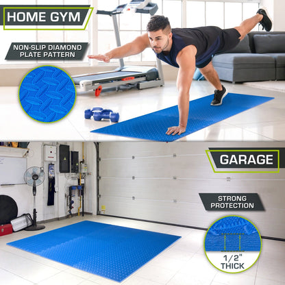 Diamond Plate Exercise Puzzle Mat 1/2-in
