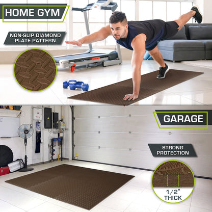 Diamond Plate Exercise Puzzle Mat 1/2-in