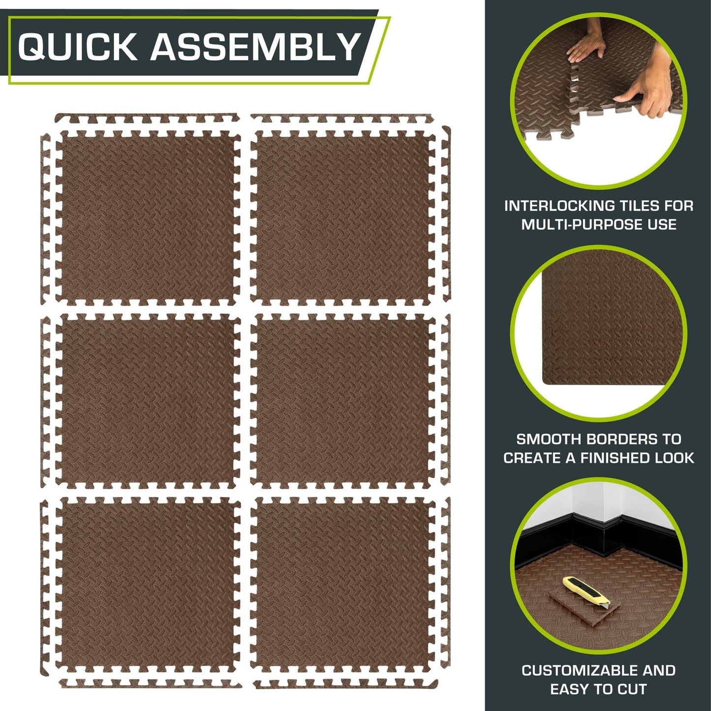 Diamond Plate Exercise Puzzle Mat 1/2-in