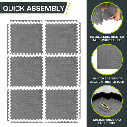 Diamond Plate Exercise Puzzle Mat 1/2-in