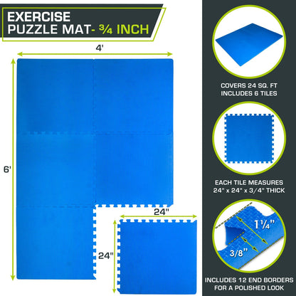 Weaved Pattern Exercise Puzzle Mat 3/4-in
