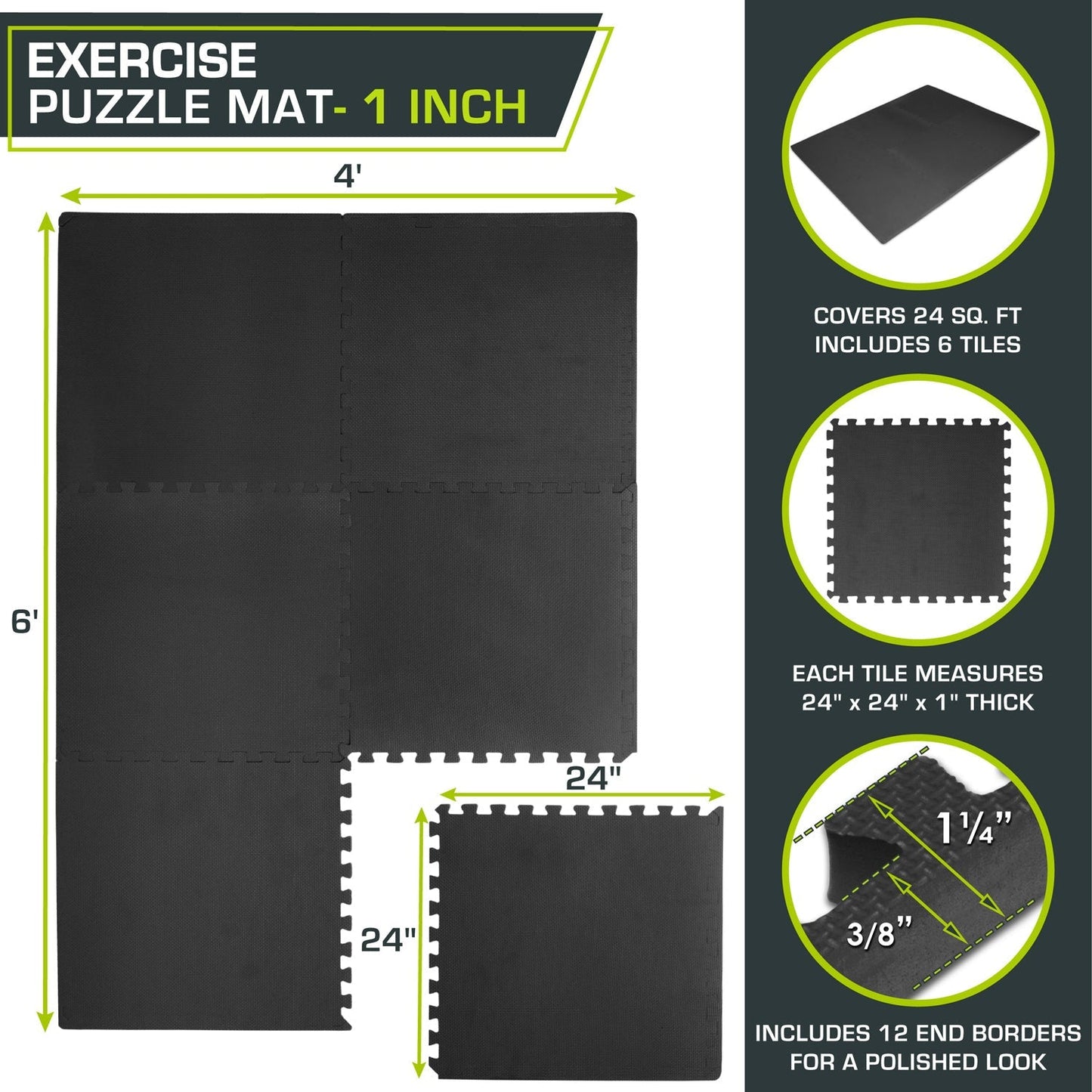 Weaved Pattern Exercise Puzzle Mat 1-in