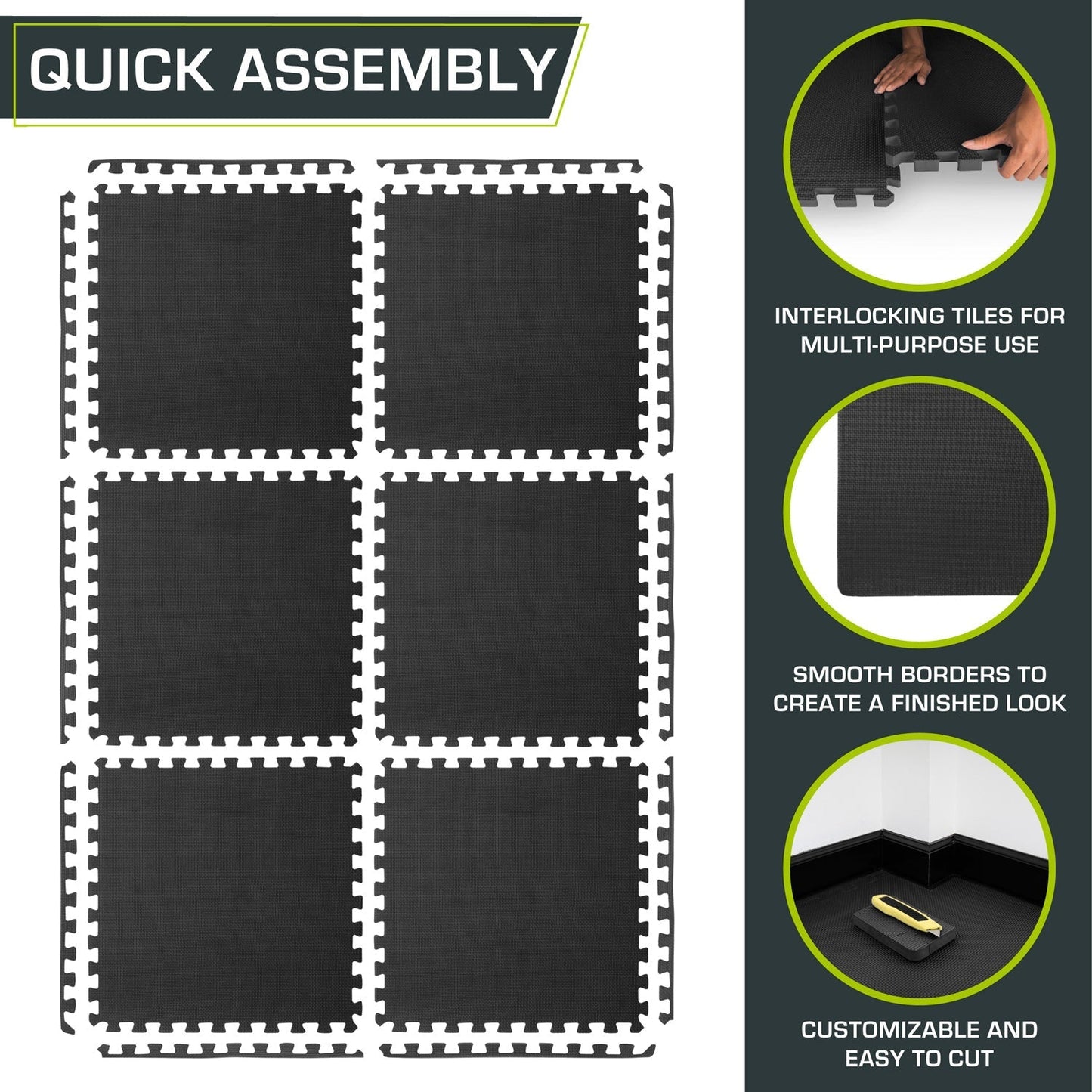 Weaved Pattern Exercise Puzzle Mat 1-in