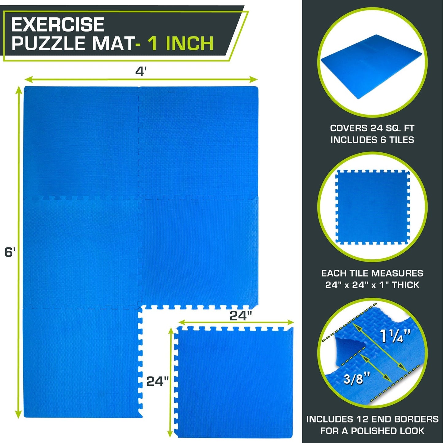 Weaved Pattern Exercise Puzzle Mat 1-in