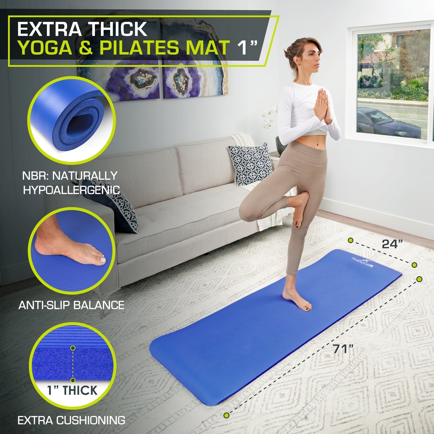 Extra Thick Yoga and Pilates Mat