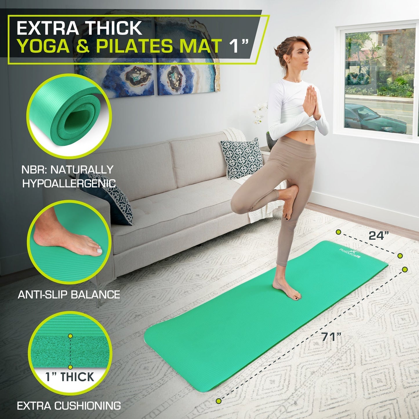 Extra Thick Yoga and Pilates Mat