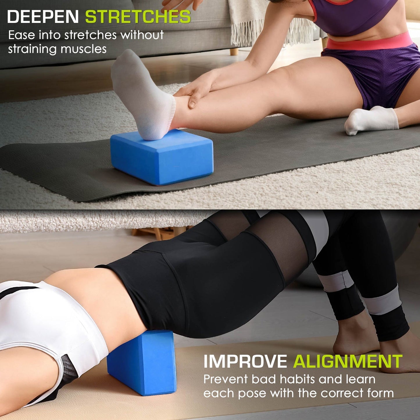 Set of 2 Foam Yoga Blocks