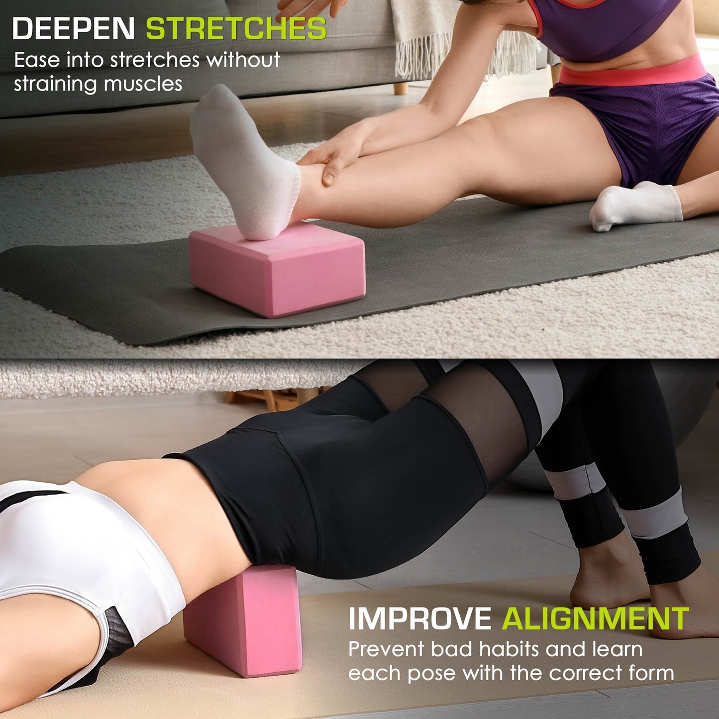 Set of 2 Foam Yoga Blocks