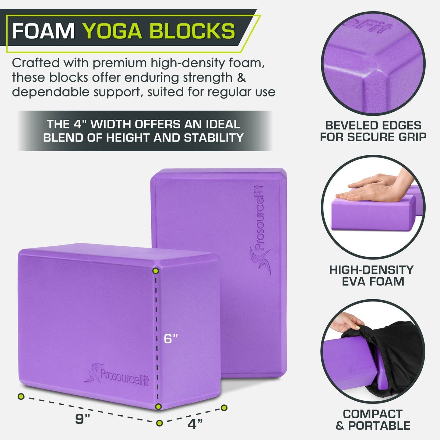 Set of 2 Foam Yoga Blocks
