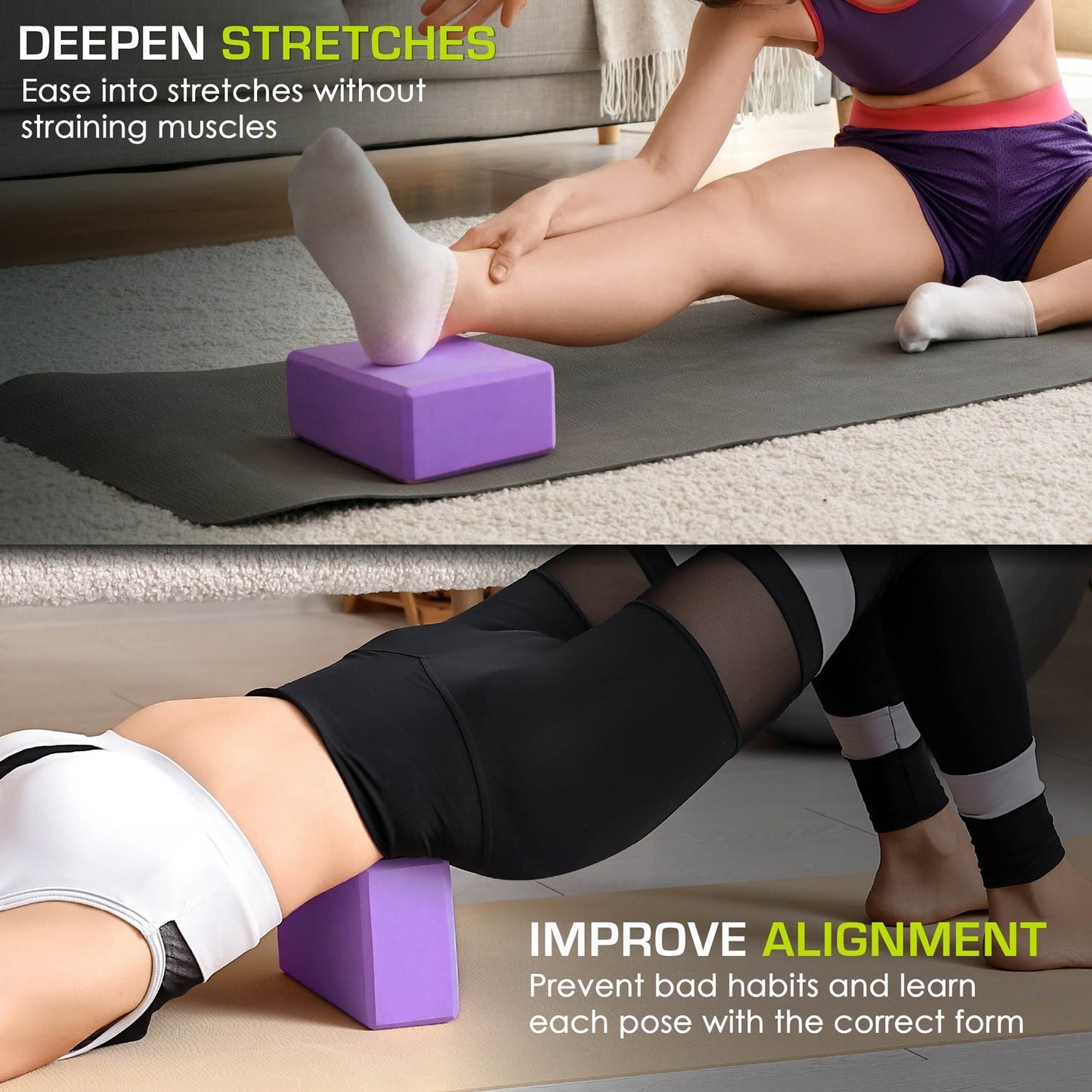 Set of 2 Foam Yoga Blocks