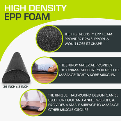 High Density Half-Round Foam Roller