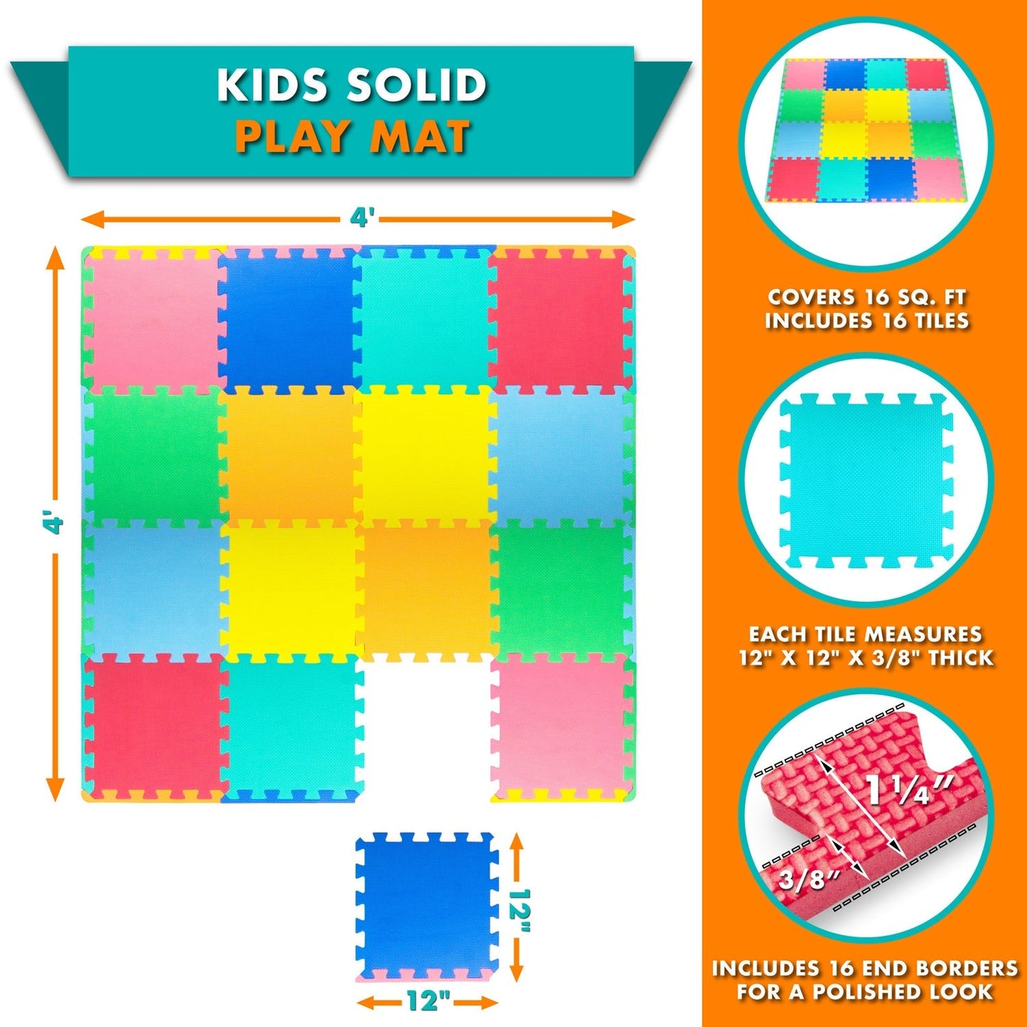 Kids Solid Floor Play Mat