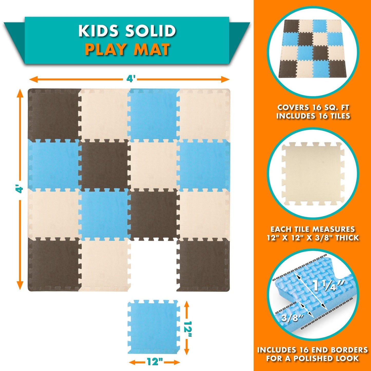 Kids Solid Floor Play Mat