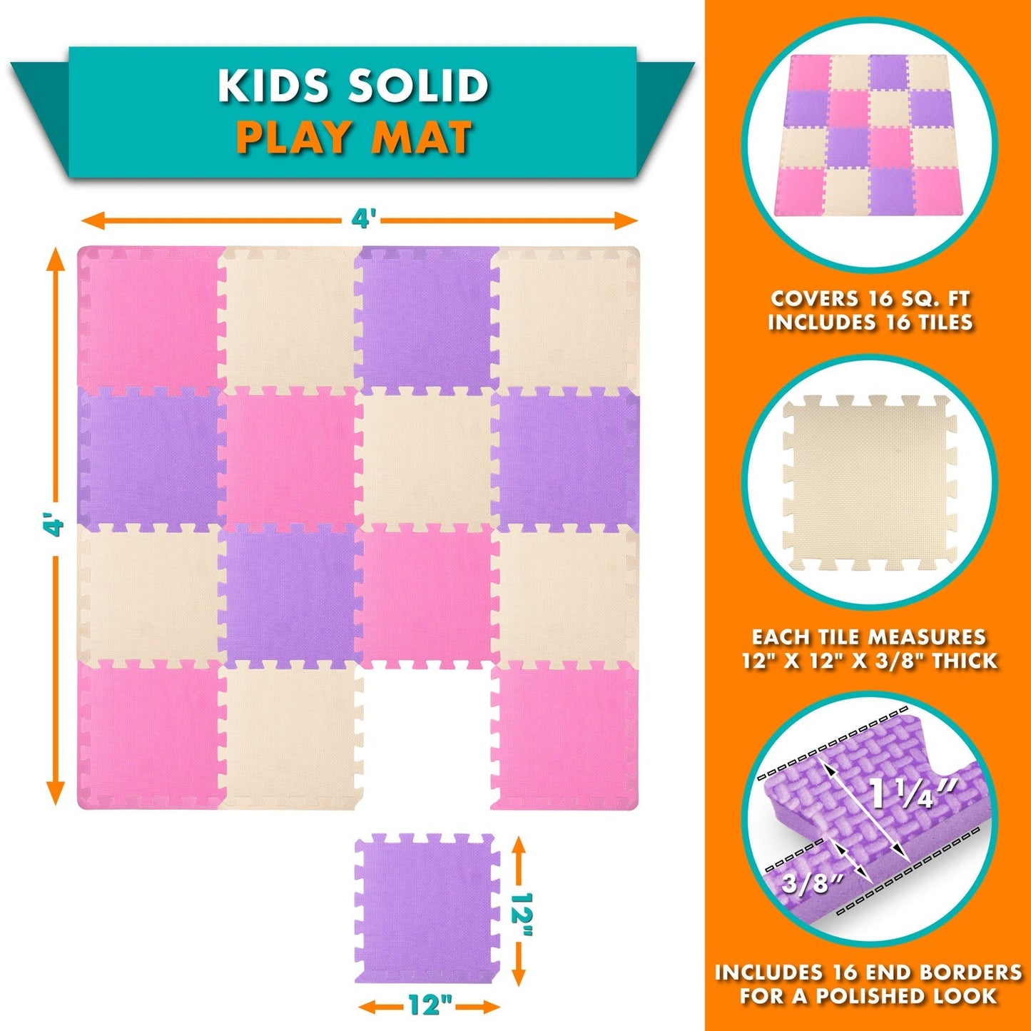 Kids Solid Floor Play Mat