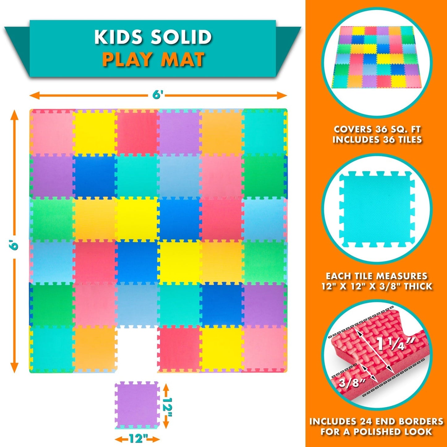 Kids Solid Floor Play Mat