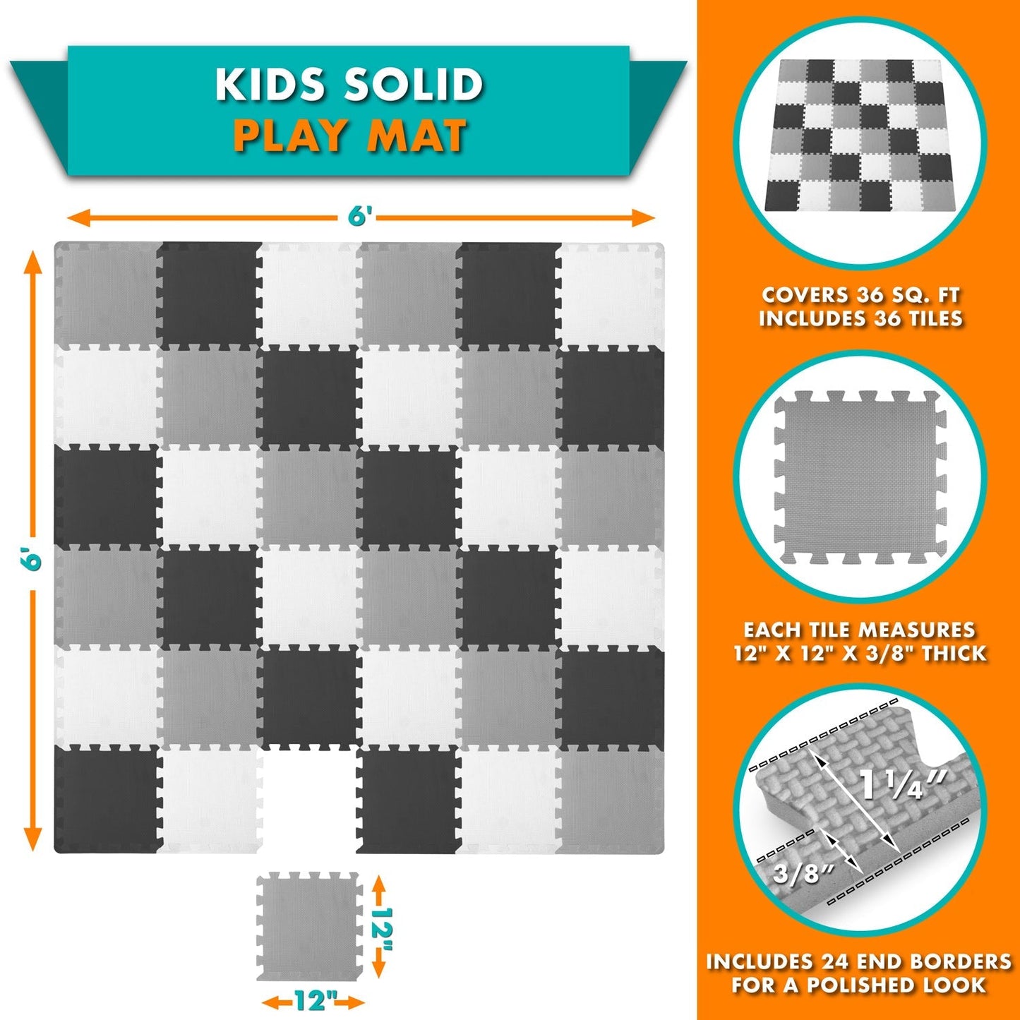 Kids Solid Floor Play Mat