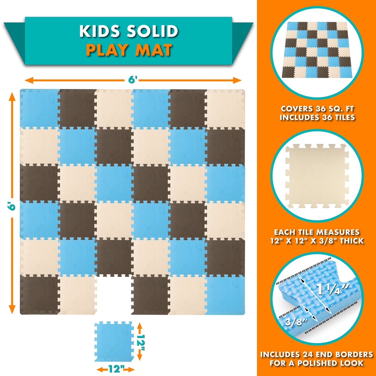 Kids Solid Floor Play Mat