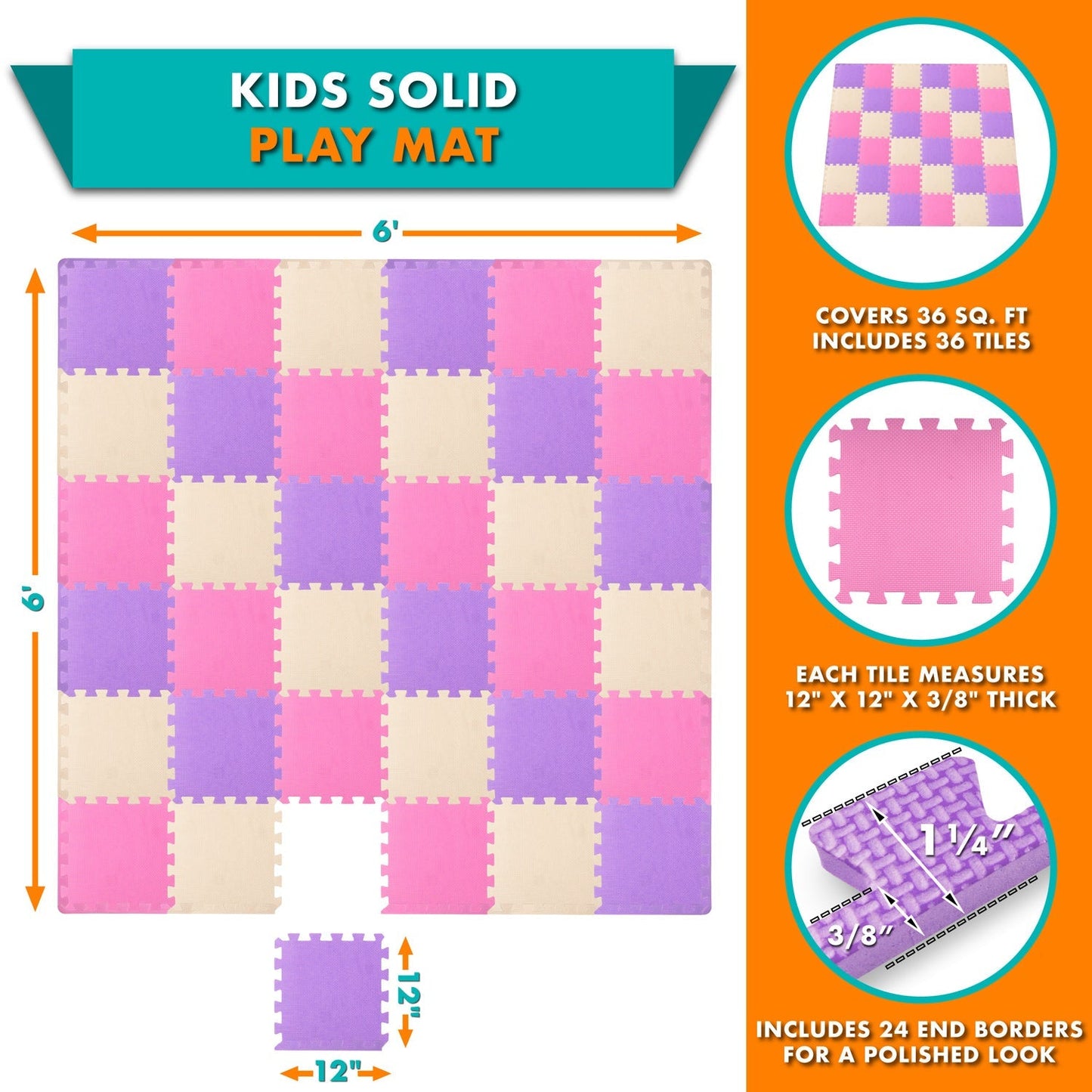 Kids Solid Floor Play Mat