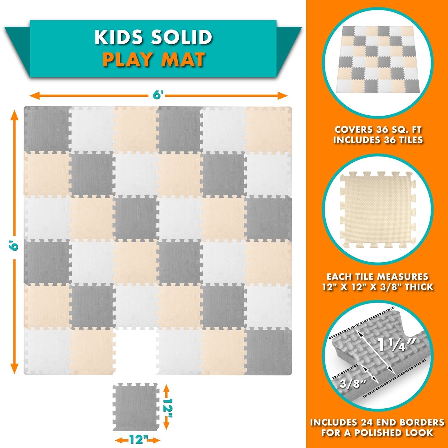 Kids Solid Floor Play Mat