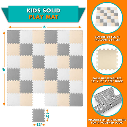 Kids Solid Floor Play Mat