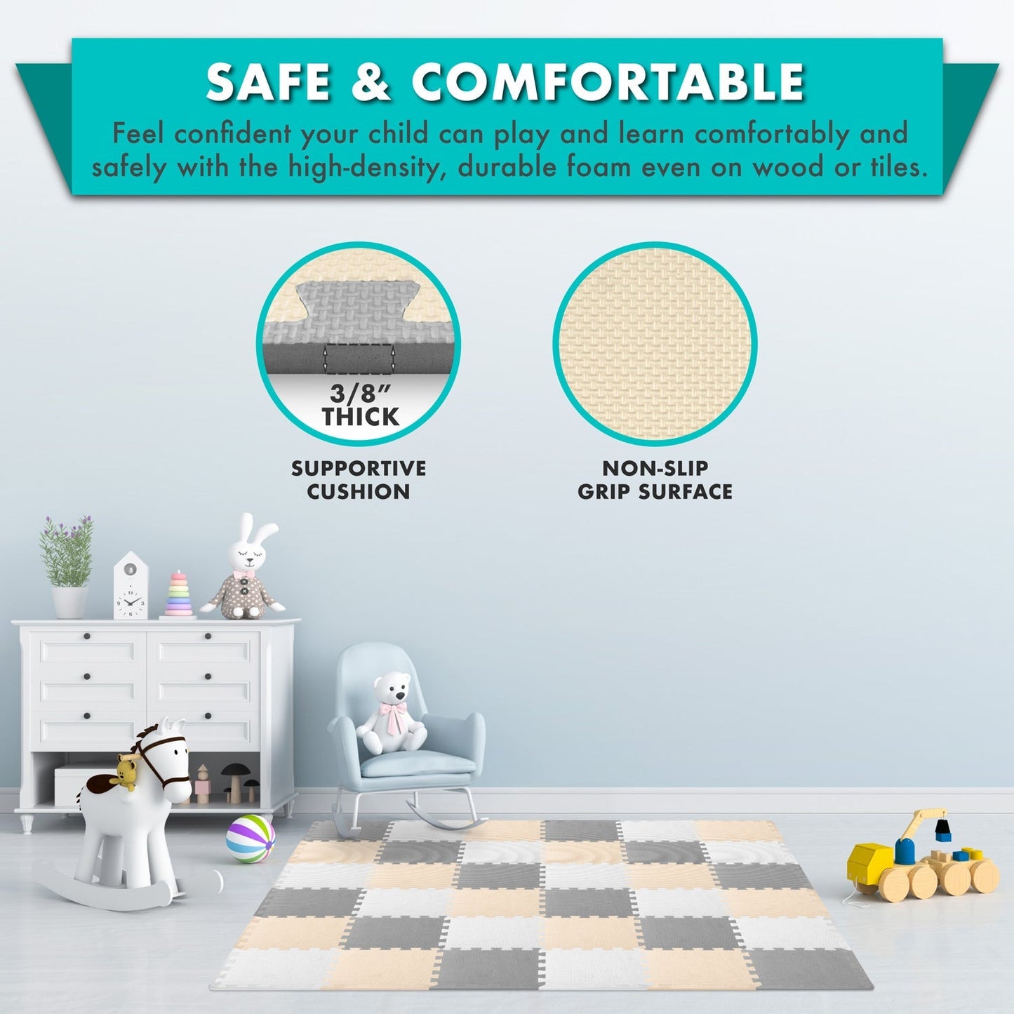 Kids Solid Floor Play Mat