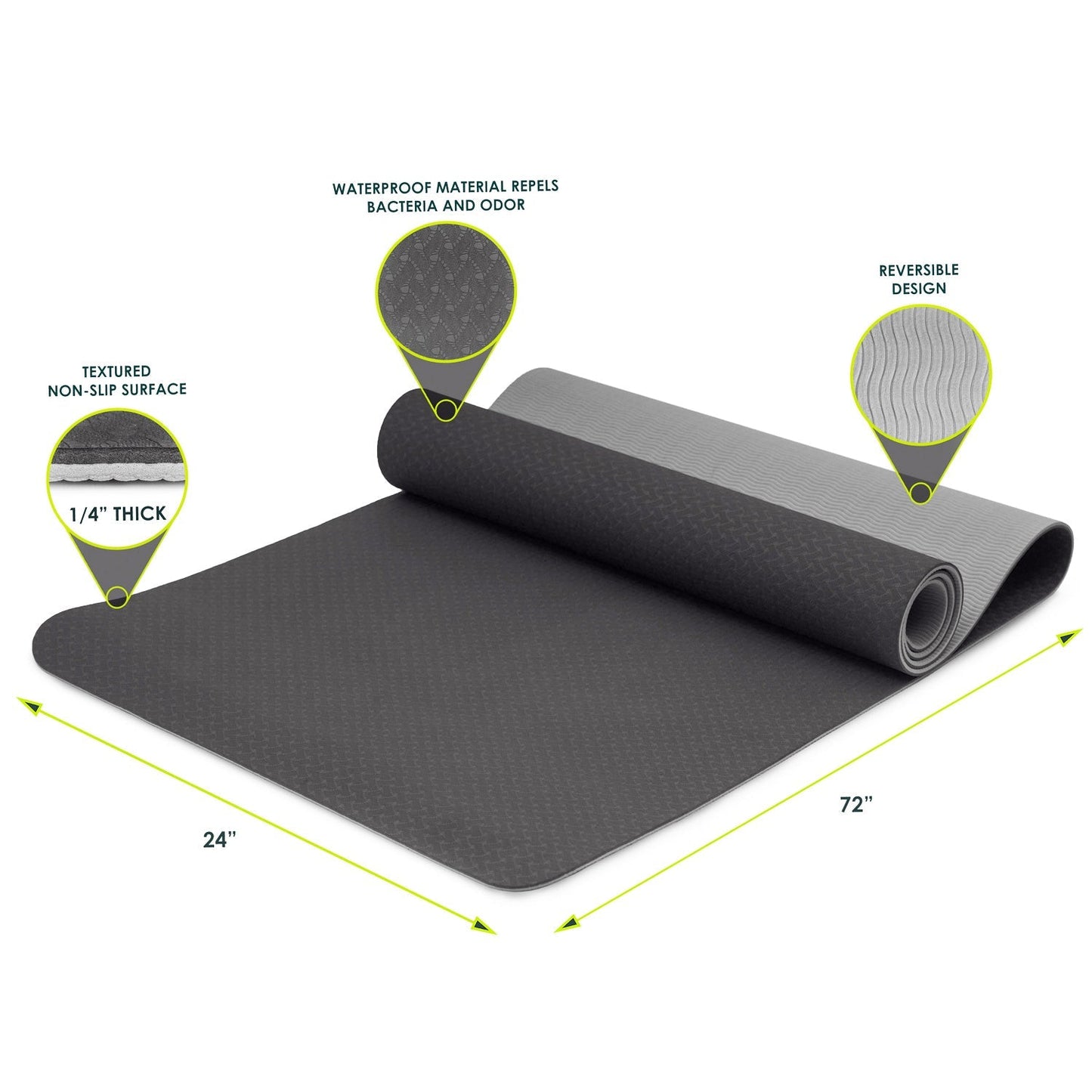 Natura TPE Yoga Mat 1/4-in