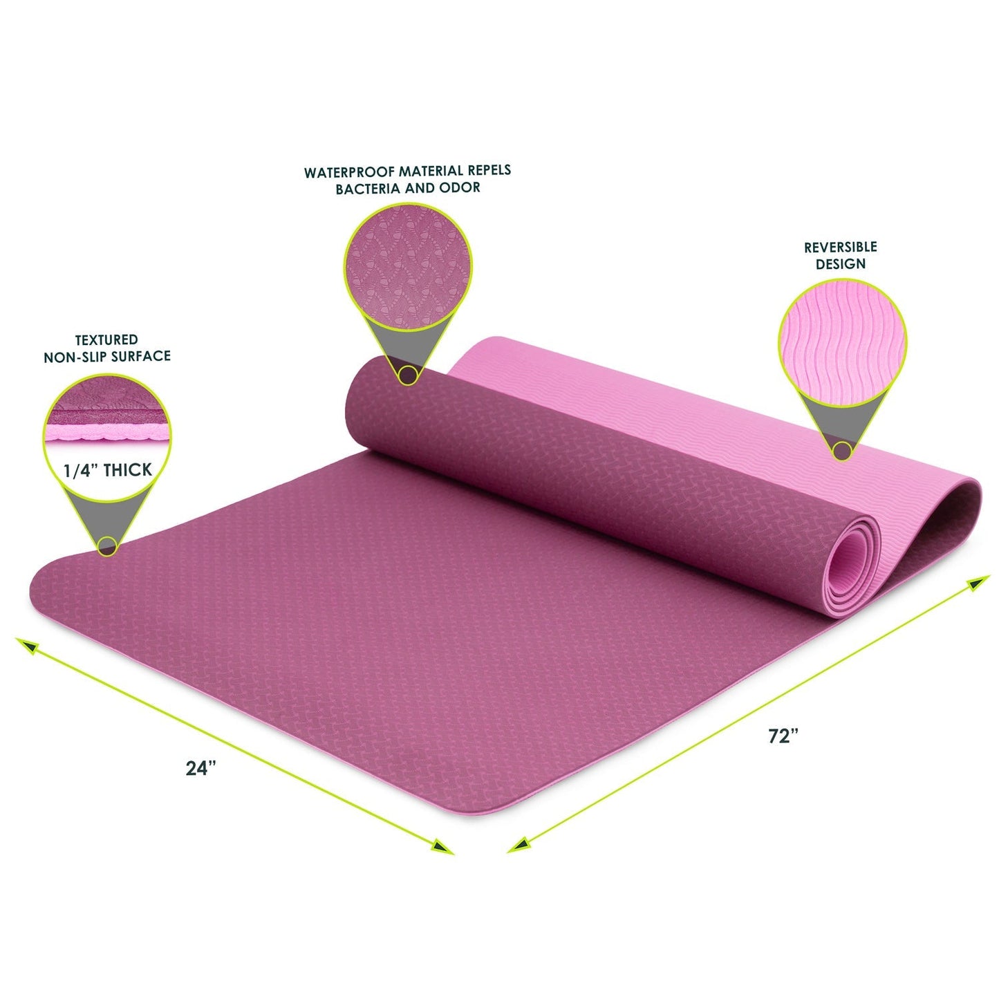 Natura TPE Yoga Mat 1/4-in