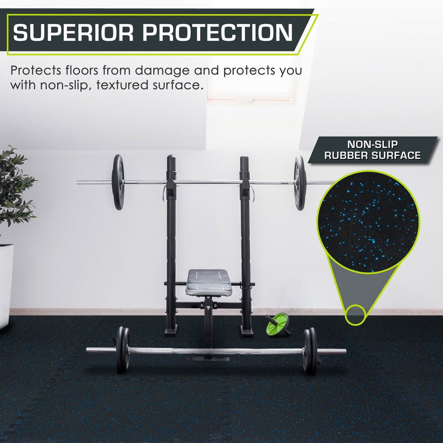 Rubber Top Exercise Puzzle Mat 1/2-in