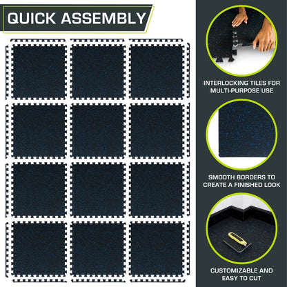 Rubber Top Exercise Puzzle Mat 1/2-in