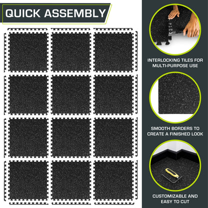 Rubber Top Exercise Puzzle Mat 1/2-in