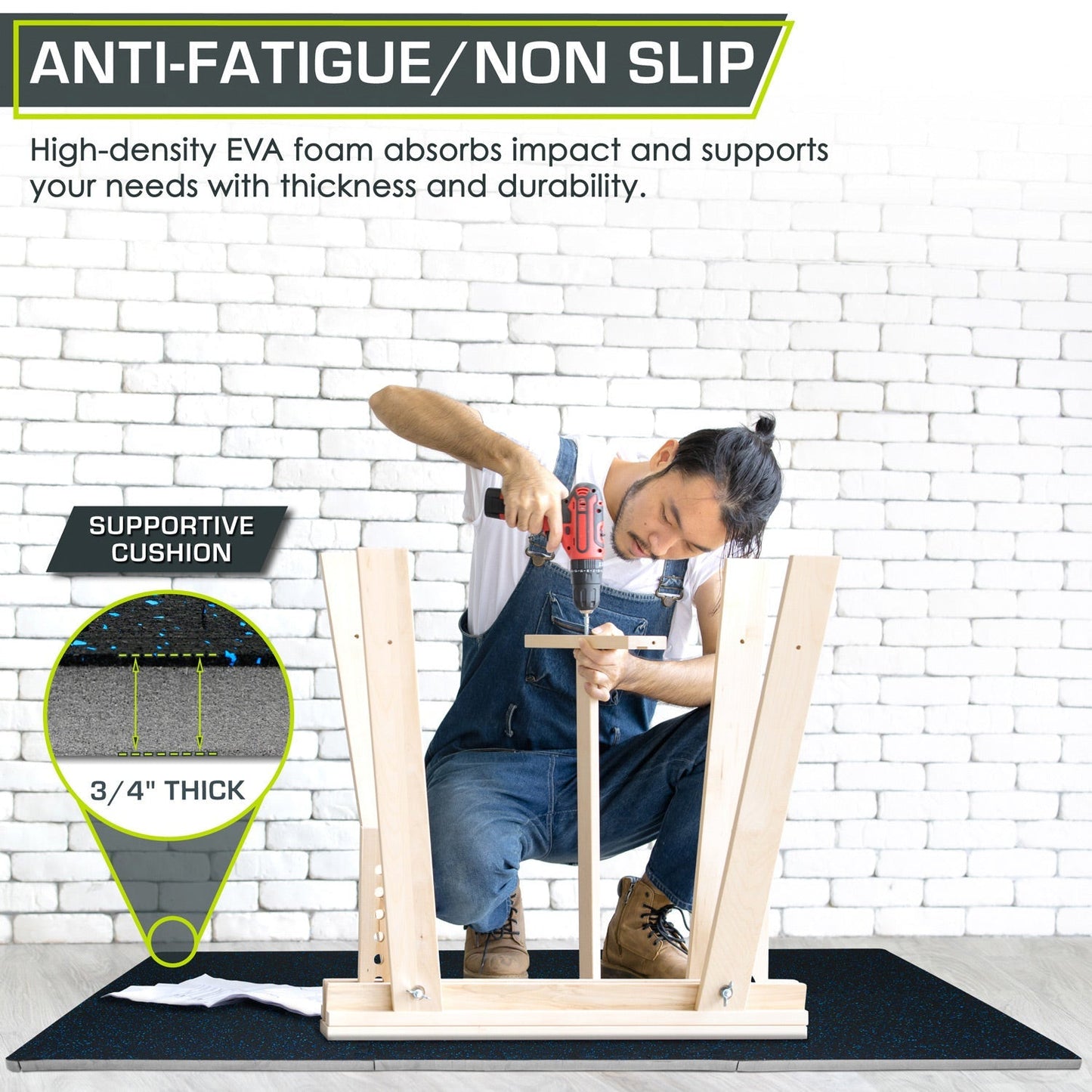 Rubber Top Exercise Puzzle Mat 3/4-in