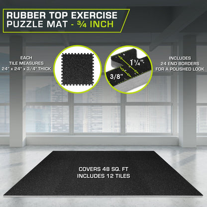 Rubber Top Exercise Puzzle Mat 3/4-in